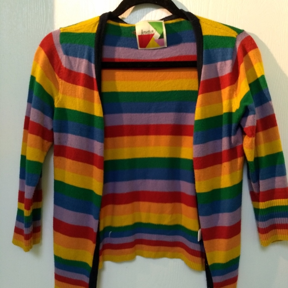 Modcloth Fervor rainbow sweater rare hard to find